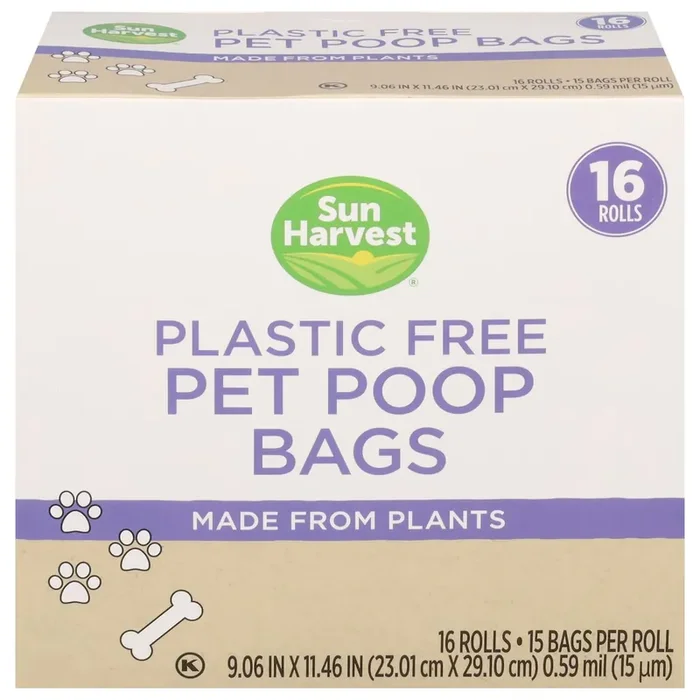 Sun Harvest Plastic Free Pet Poop Bags Made From Plants