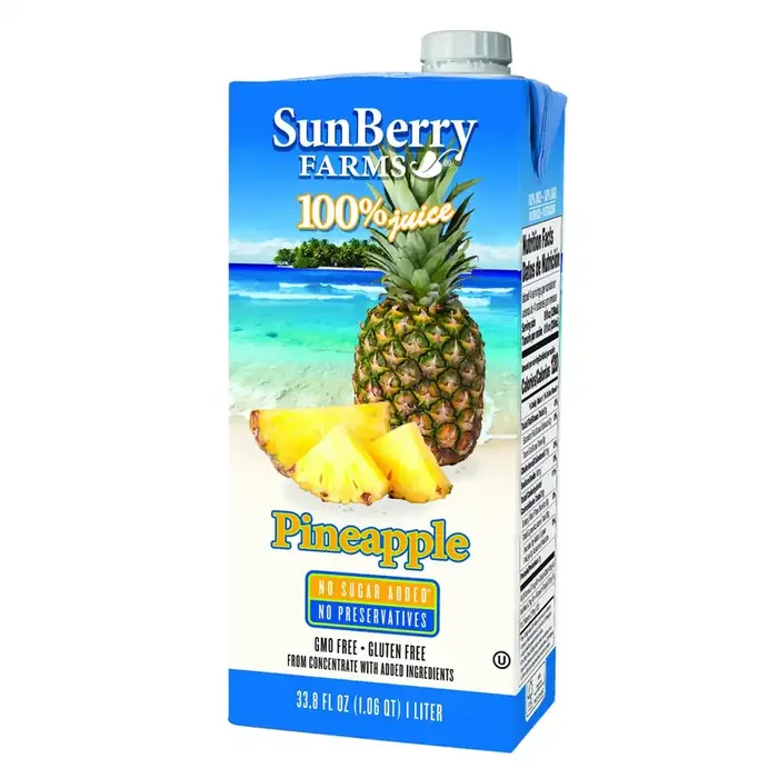 SunBerry Farms 100% Juice Pineapple Juice – 33.8 oz