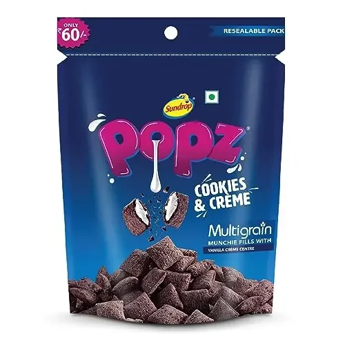 Sundrop Popz Cookies & Creme Resealable pack – 130g- 125g (Weight may vary)