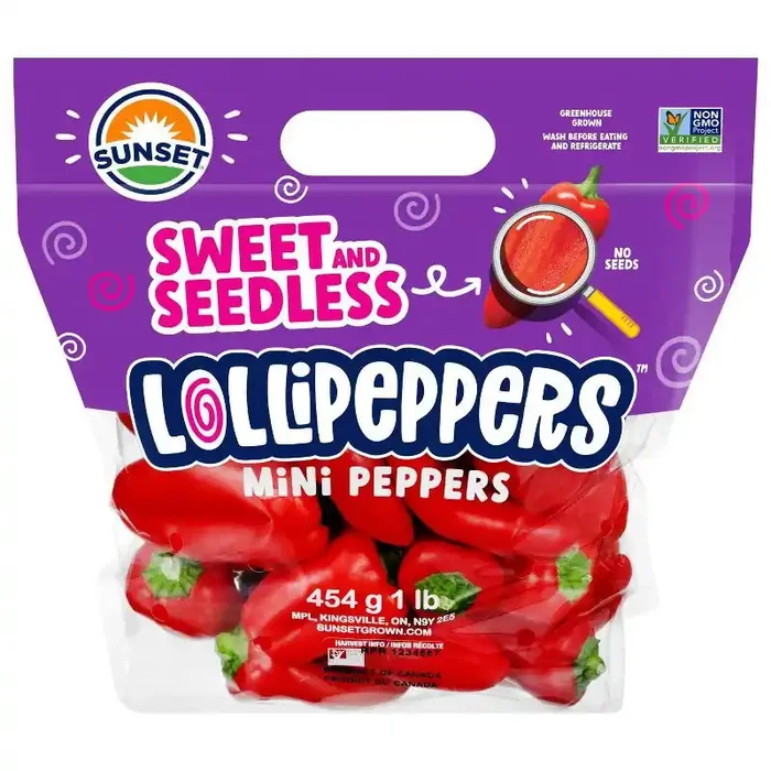 SUNSET Fresh Lollipeppers Seedless Mini Peppers – 1lb