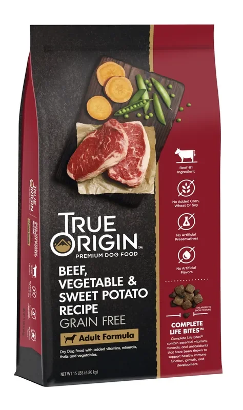 SUPERCOAT True Origin True Origin Premium Dog Food, Beef Vegetable & Sweet Potato Recipe, Adult Formula