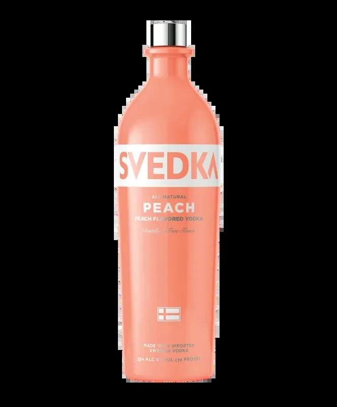 SVEDKA Peach Flavored Vodka, 1 L Bottle, 70 Proof