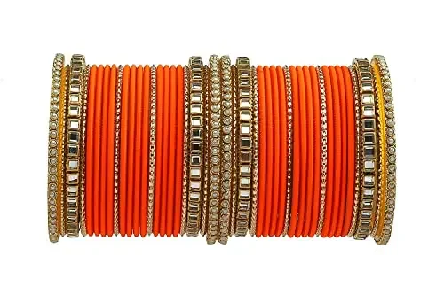 T4 Jewels Stylish Latest Fashion Jewellery Stones & Beads Gy Finished Bangles Set For Women & Girls (Set For 2 Hand)