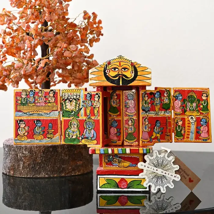 TARAKASHI Kavad Katha Mythology Story Wood Door Handicraft Showpiece