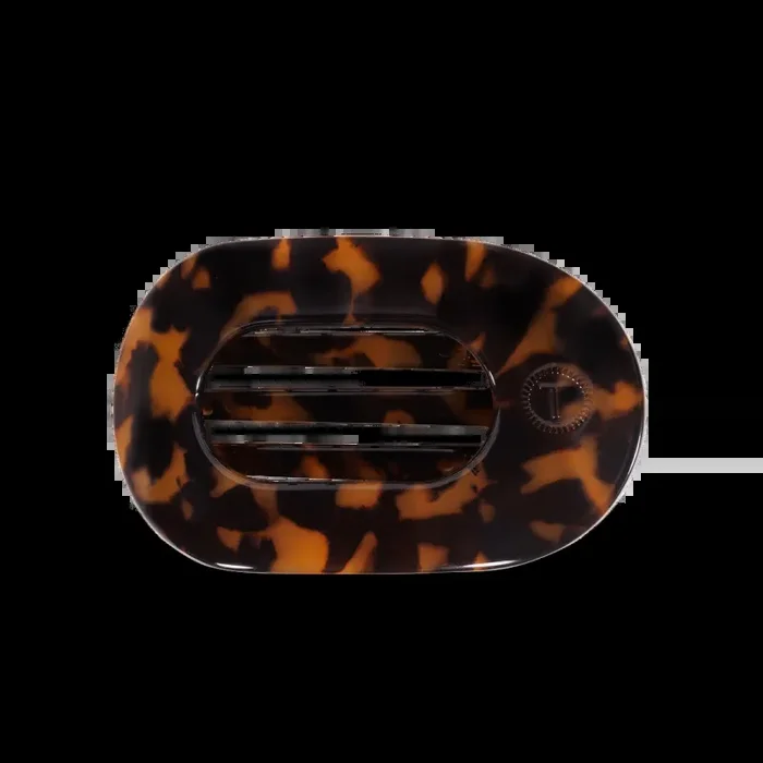Teleties Round Flat Hair Clip | Small | Tortoise