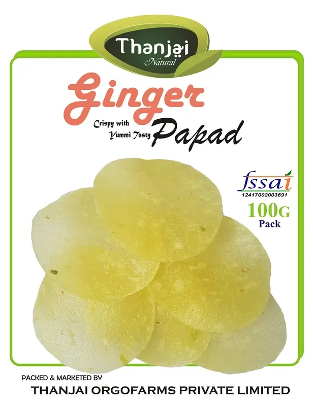 Thanjai Naturals Pappad Ginger by Homemade in Traditional Method 100 Grams