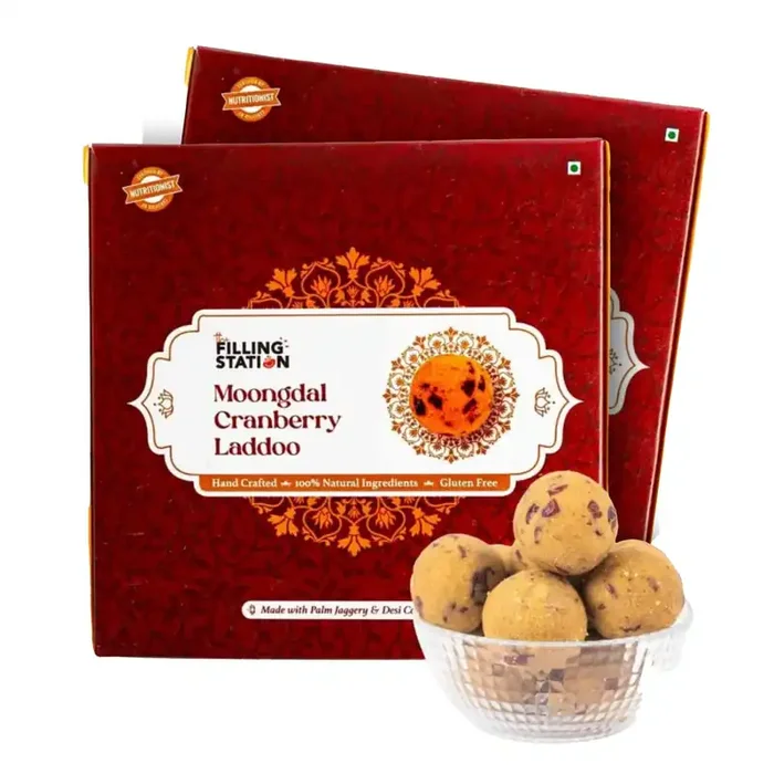THE FILLING STATION Moong Dal Cranberry Ladoo Sweetened with Palm Jaggery No Added Sugar No Artificial Flavors No Preservatives_9 Ladoo_250 GM