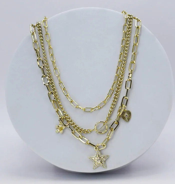 Tri-Link Elegance Necklace