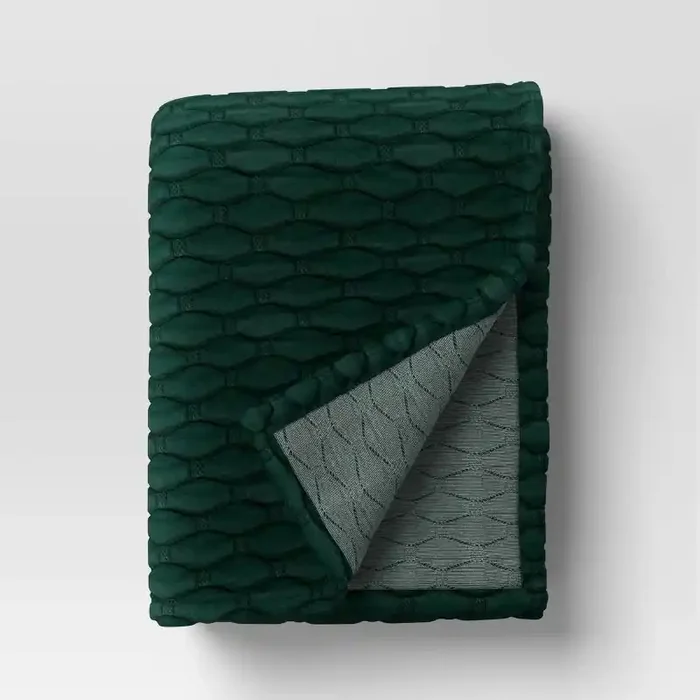 Triple Knit Throw Blanket Heather Green – Room Essentials™