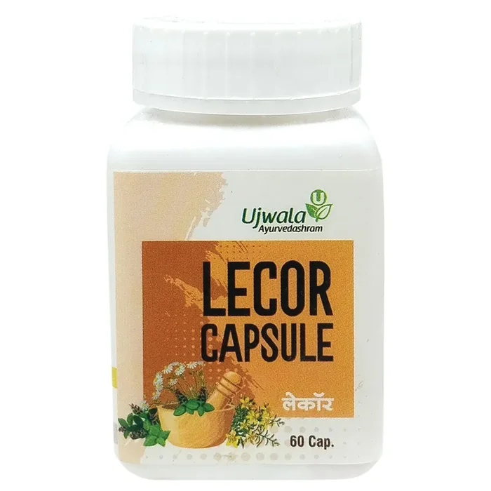 Ujwala Ayurvedashram Lecor Capsule (60 Cap) I Ayurvedic Medicine For Vitiligo I Leukoderma Treatment I Need To Use With Combination Of Livcon Capsule And Lecor Oil