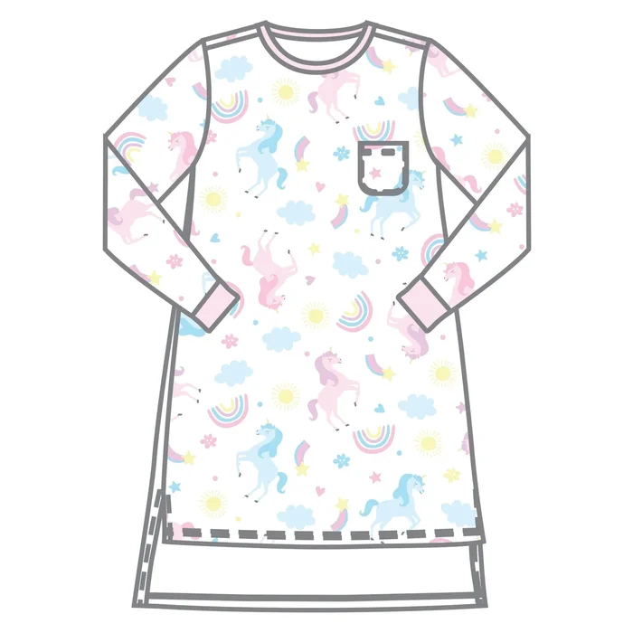 UNICORN MAGIC LONG SLEEVE NIGHTDRESS