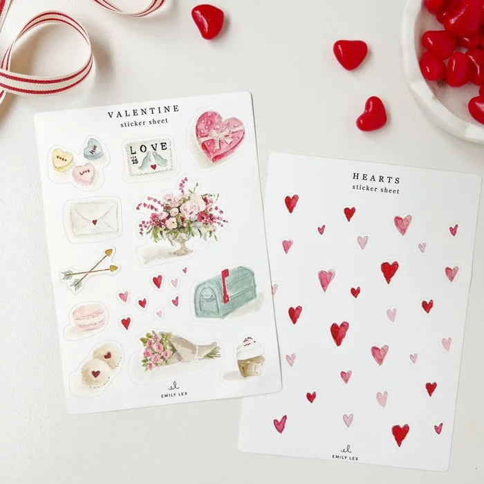 Valentine sticker sheets