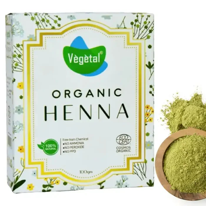 Vegetal Certified Organic and Herbal Henna Powder, for Natural Hair Coloring, Protects hair Damage from Chemical Hair Color – 100g