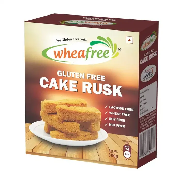 Wheafree Gluten-Free Cake Rusk Crispy & Crunchy Tea-Time Toast No Maida Rusk Biscuit Egg-Based, High-Fiber & Easy to Digest Healthy Wheat-Free Snack – 300g