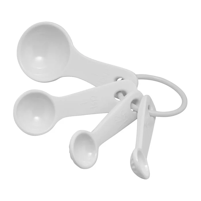WHITE MEASURING SPOON SET, 4 PIECES