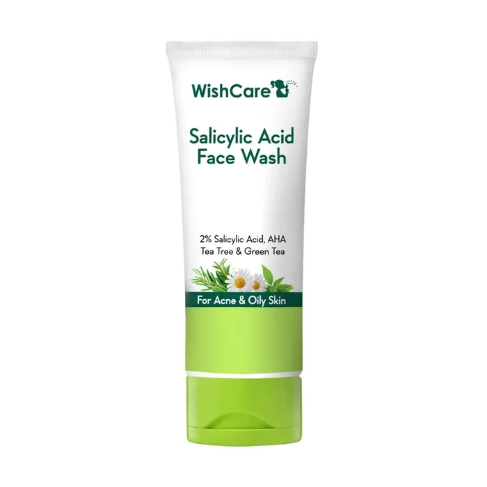 WishCare 2% Salicylic Acid Face Wash for Women & Men with AHA, GreenTea, Chamomile & TeaTree – Face Wash for Oily Skin & Acne Prone Skin 100ml