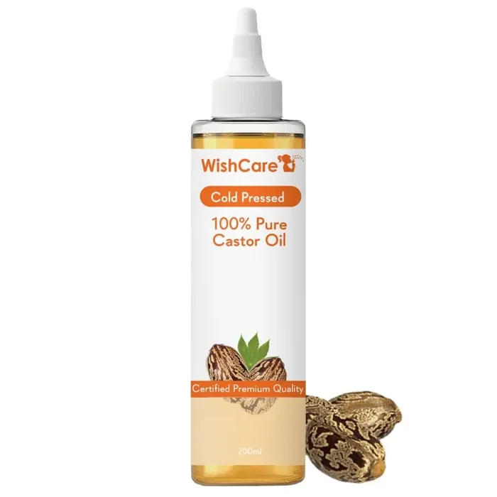WishCare Premium Cold Pressed Castor Oil – Pure & Virgin Grade – For Healthy Hair and Skin, 200 ml