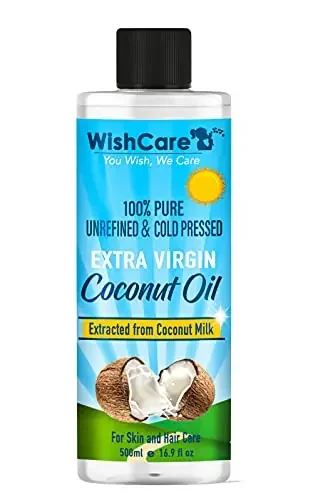 WishCare Premium Cold Pressed Extra Virgin Coconut Oil – 500 ML
