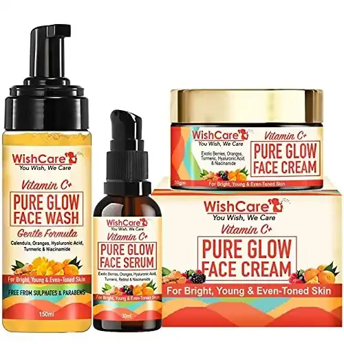 Wishcare Pure Glow Vitamin C Face Kit – For Bright & Young Skin With Hyaluronic Acid & Niacinamide