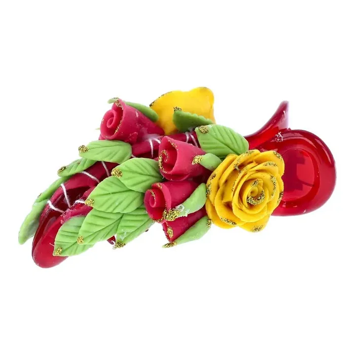 YOU & YOURS Banana Hair Clip Handmade Artificial Flowers Jewelry for Girls & Women