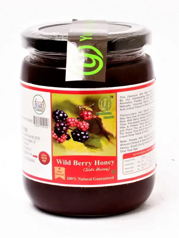 Yugmantra Organic Foods -100 % Pure Raw Natural from Hives Guaranteed Unprocessed Wild Berry – The Immunity Booster (Wild Berry) 650 GMS