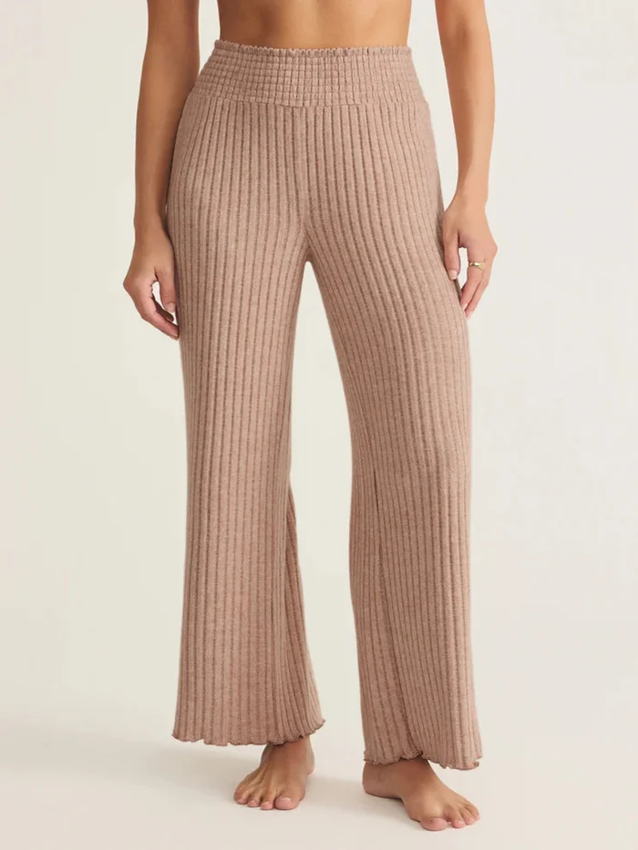 Z Supply Dawn Smocked Rib Pant – Iced Coffee